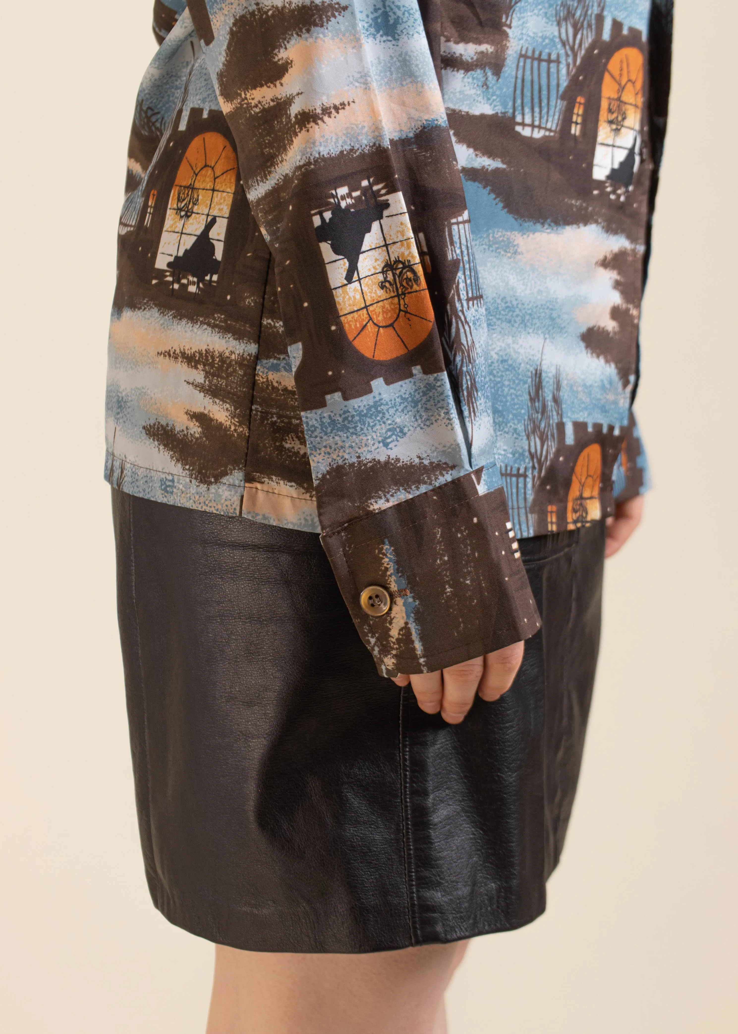 1970s Mc Romes Abstract Pattern Long Sleeve Button Up Size XS/S