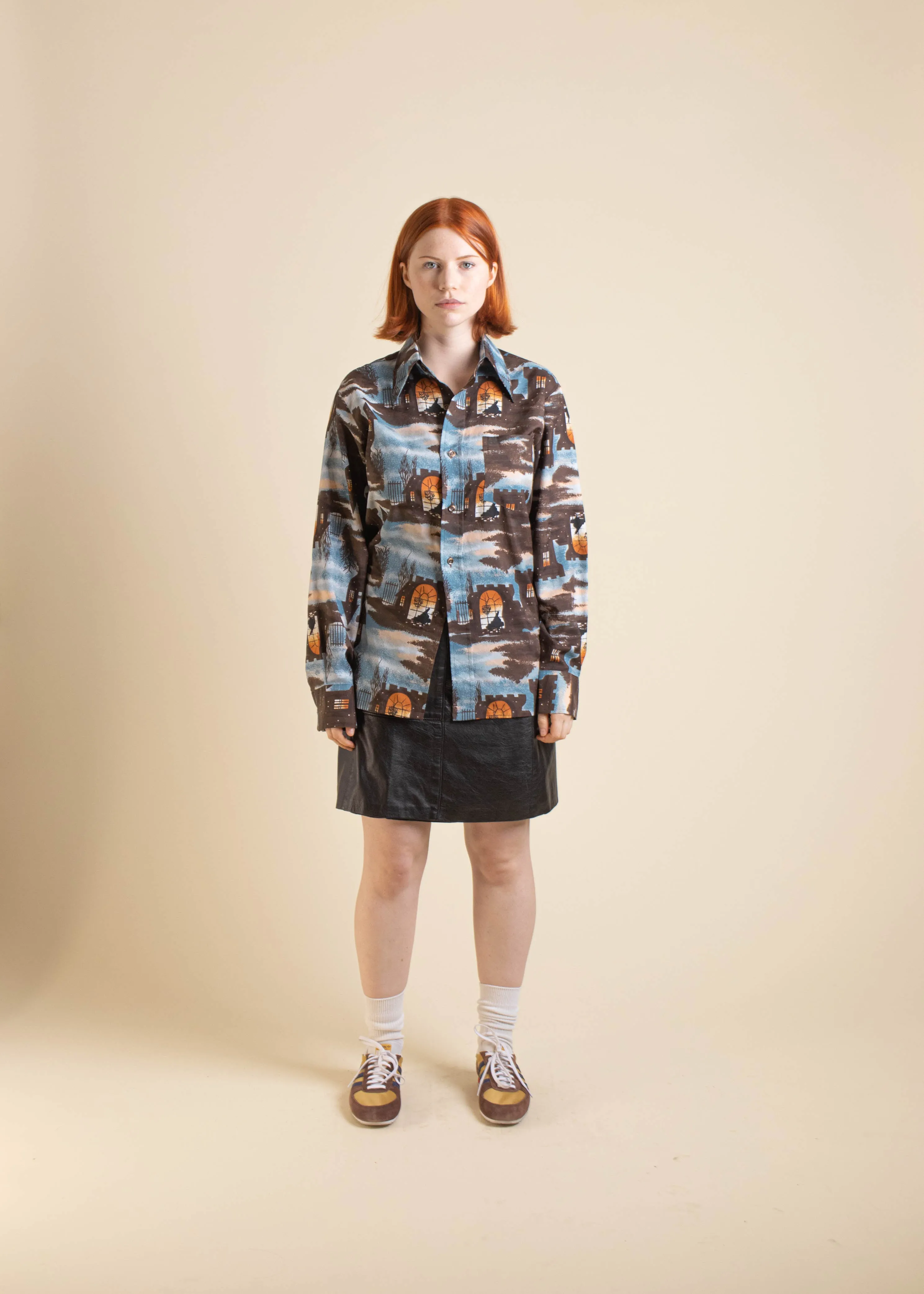 1970s Mc Romes Abstract Pattern Long Sleeve Button Up Size XS/S