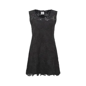 1990s Moschino Cheap & Chic Black Beaded Textured Slip Dress
