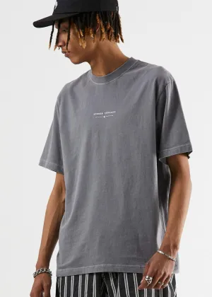 Afends Mens Kicked Out - Retro Fit Tee - Gunmetal