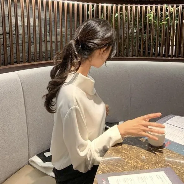 Asymmetrical Designer Off-Shoulder Button-Up Sleeve Shirt