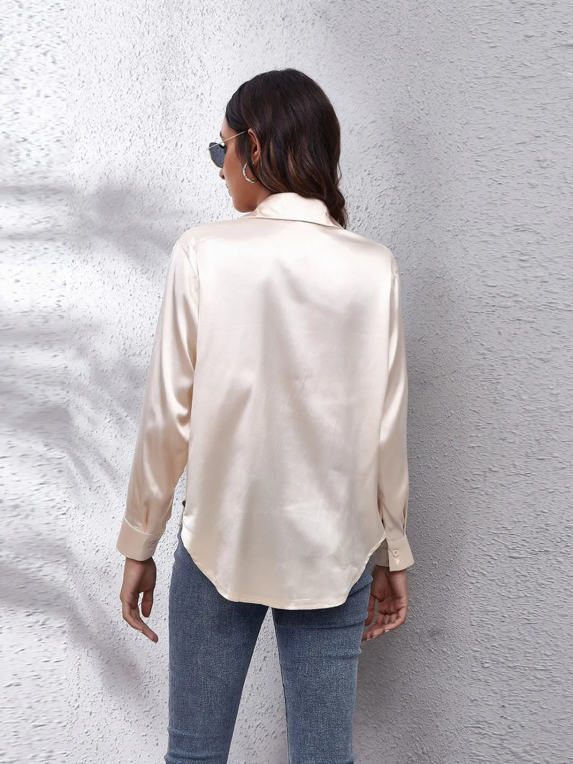 Button Up Classic Satin Shirt