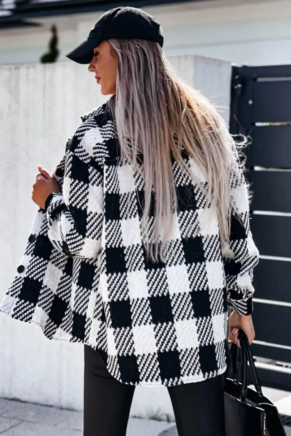 Button-Up Flannel Shirt Jacket