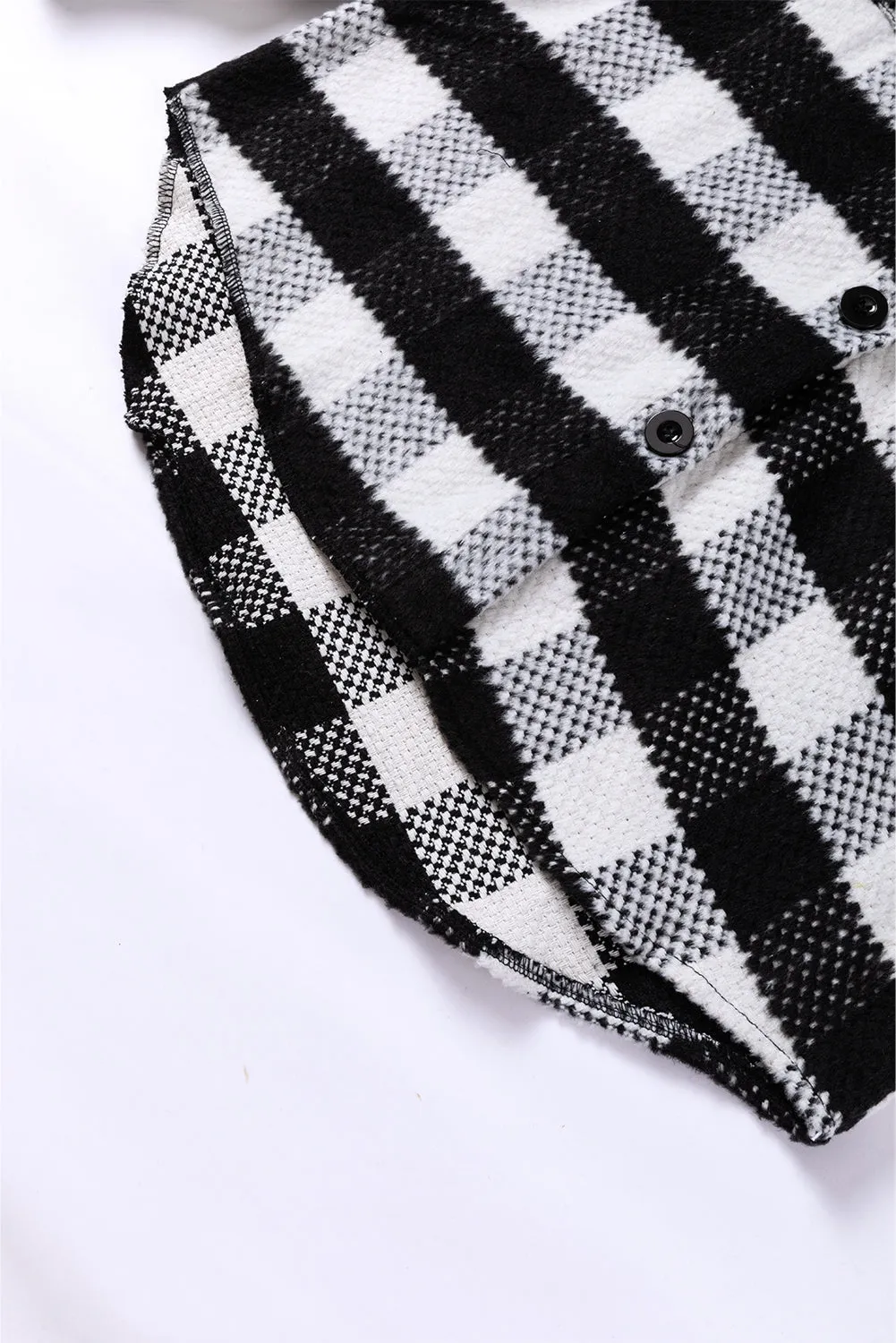 Button-Up Flannel Shirt Jacket
