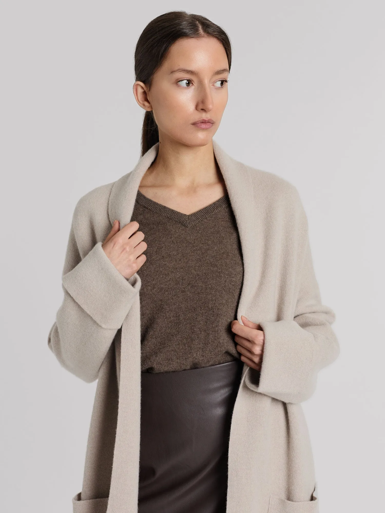 Cashmere sweater "Erle" - Dark Toast