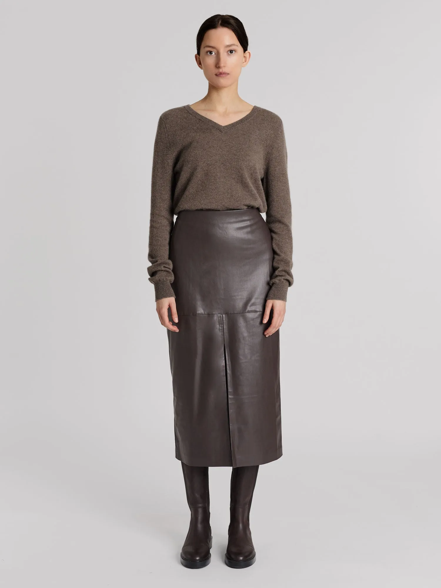 Cashmere sweater "Erle" - Dark Toast