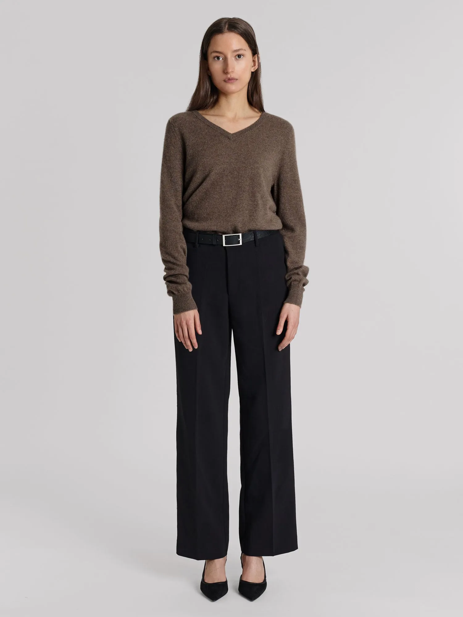 Cashmere sweater "Erle" - Dark Toast