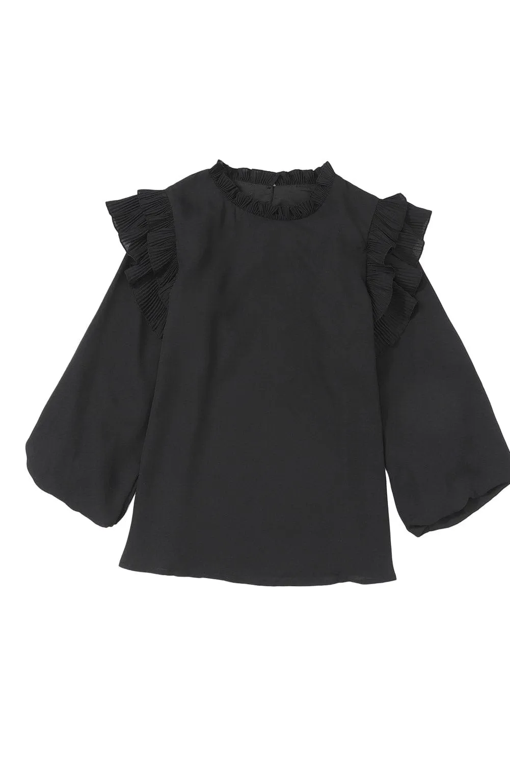 Casual Long Sleeve Ruffle Top