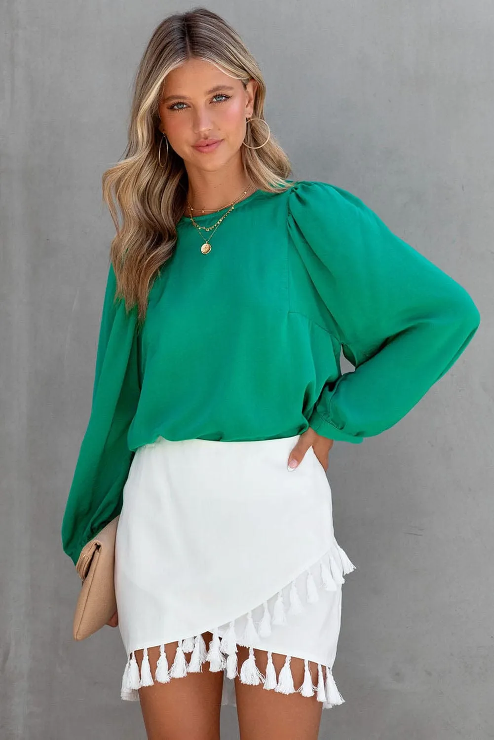 Casual Long Sleeve Ruffle Top