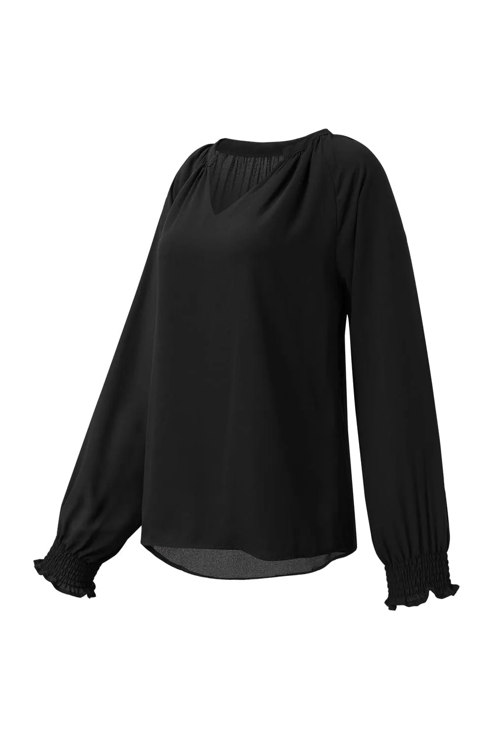 Casual Long Sleeve Ruffle Top