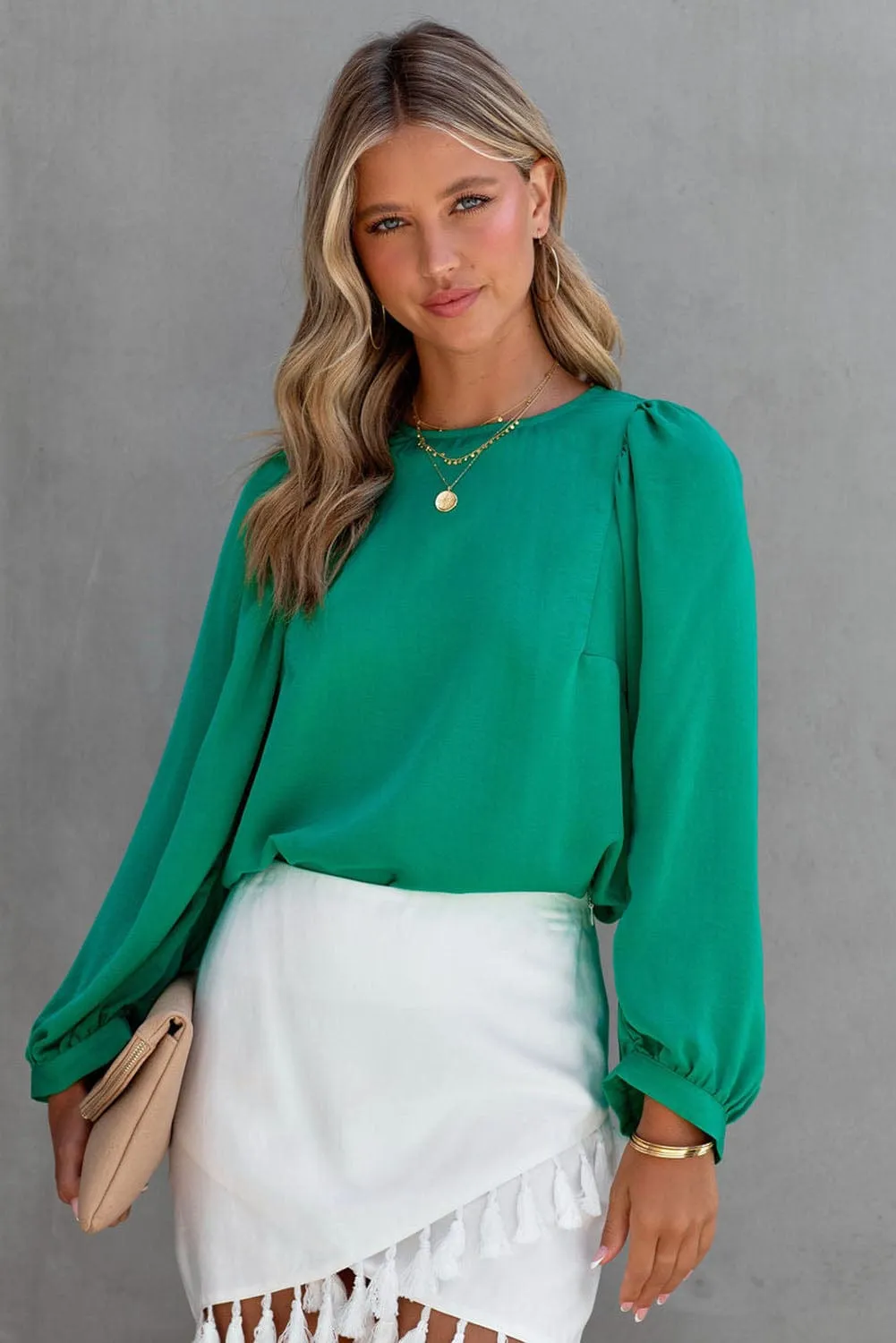 Casual Long Sleeve Ruffle Top