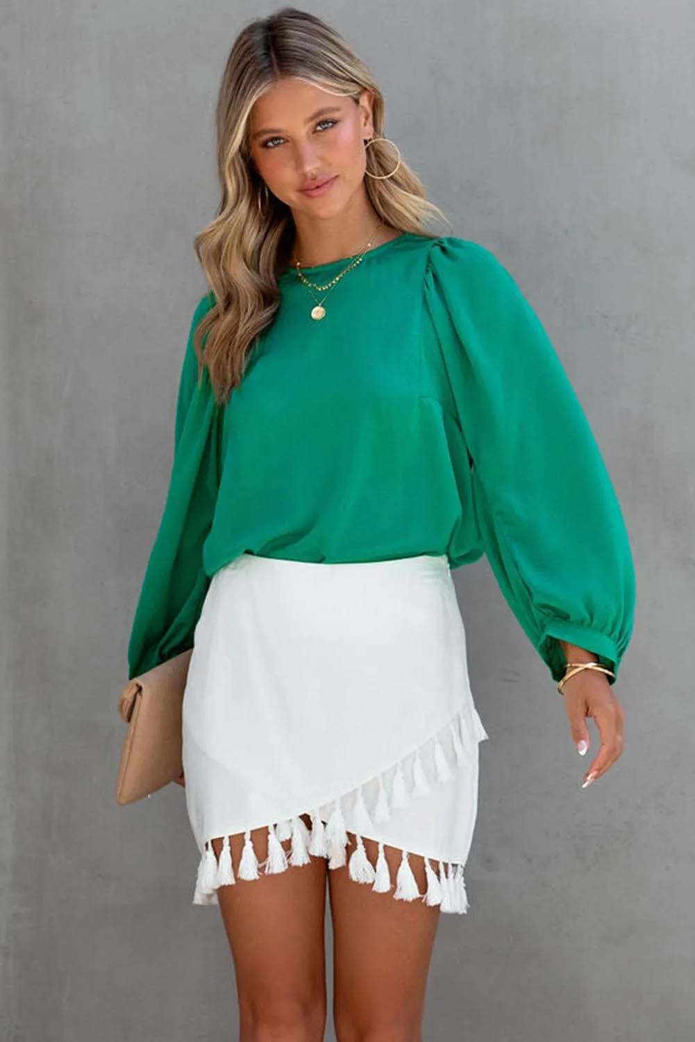 Casual Long Sleeve Ruffle Top