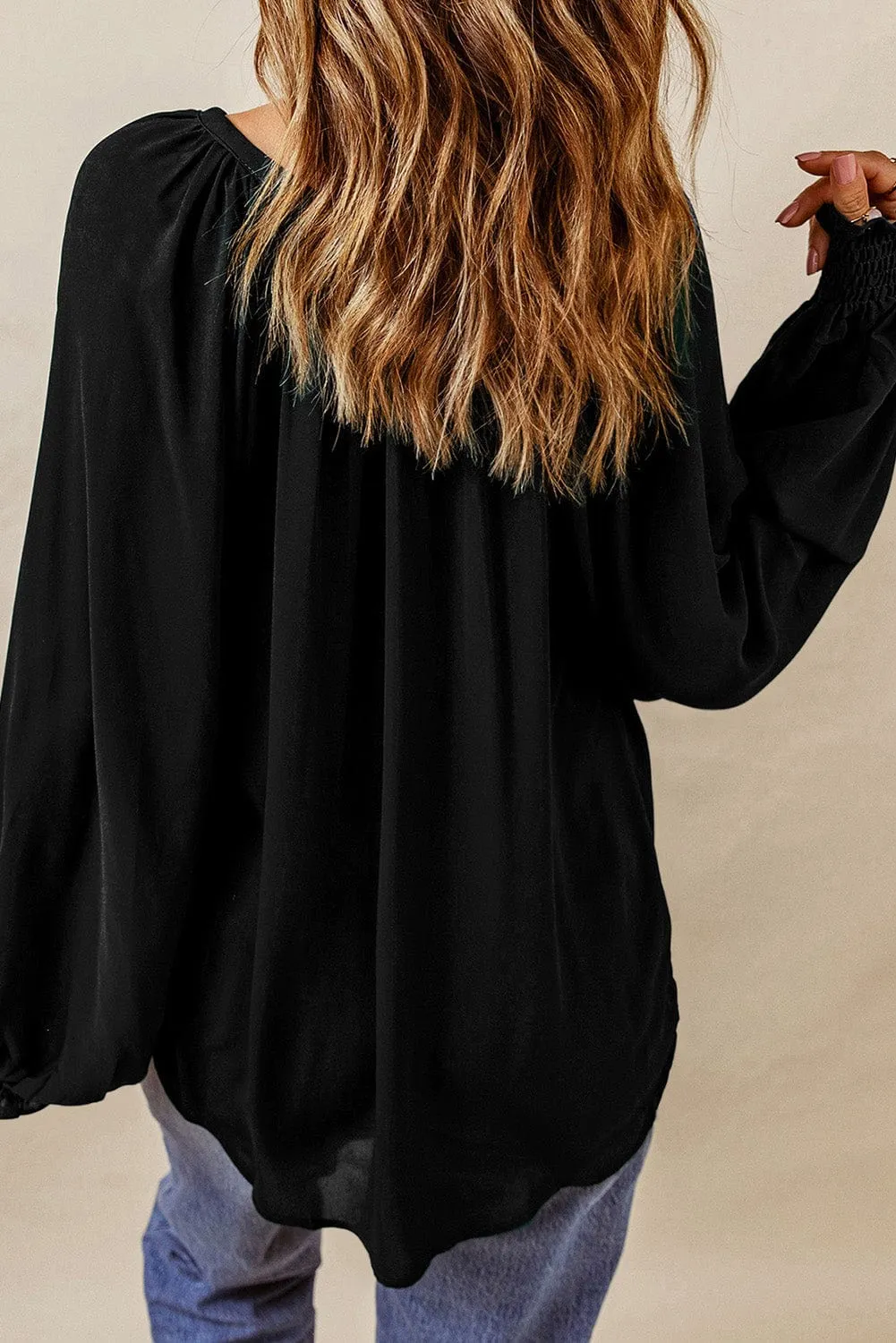 Casual Long Sleeve Ruffle Top