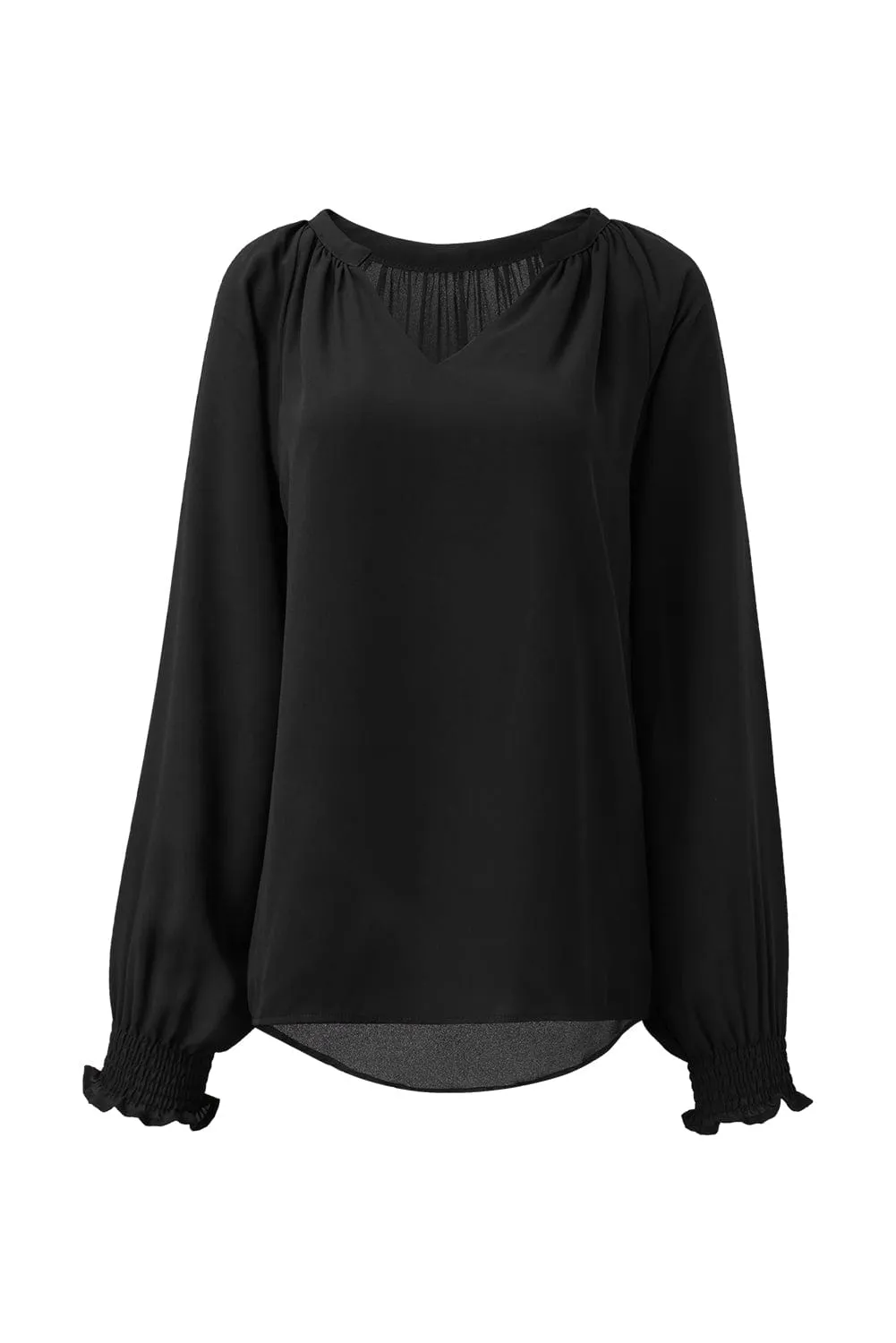 Casual Long Sleeve Ruffle Top