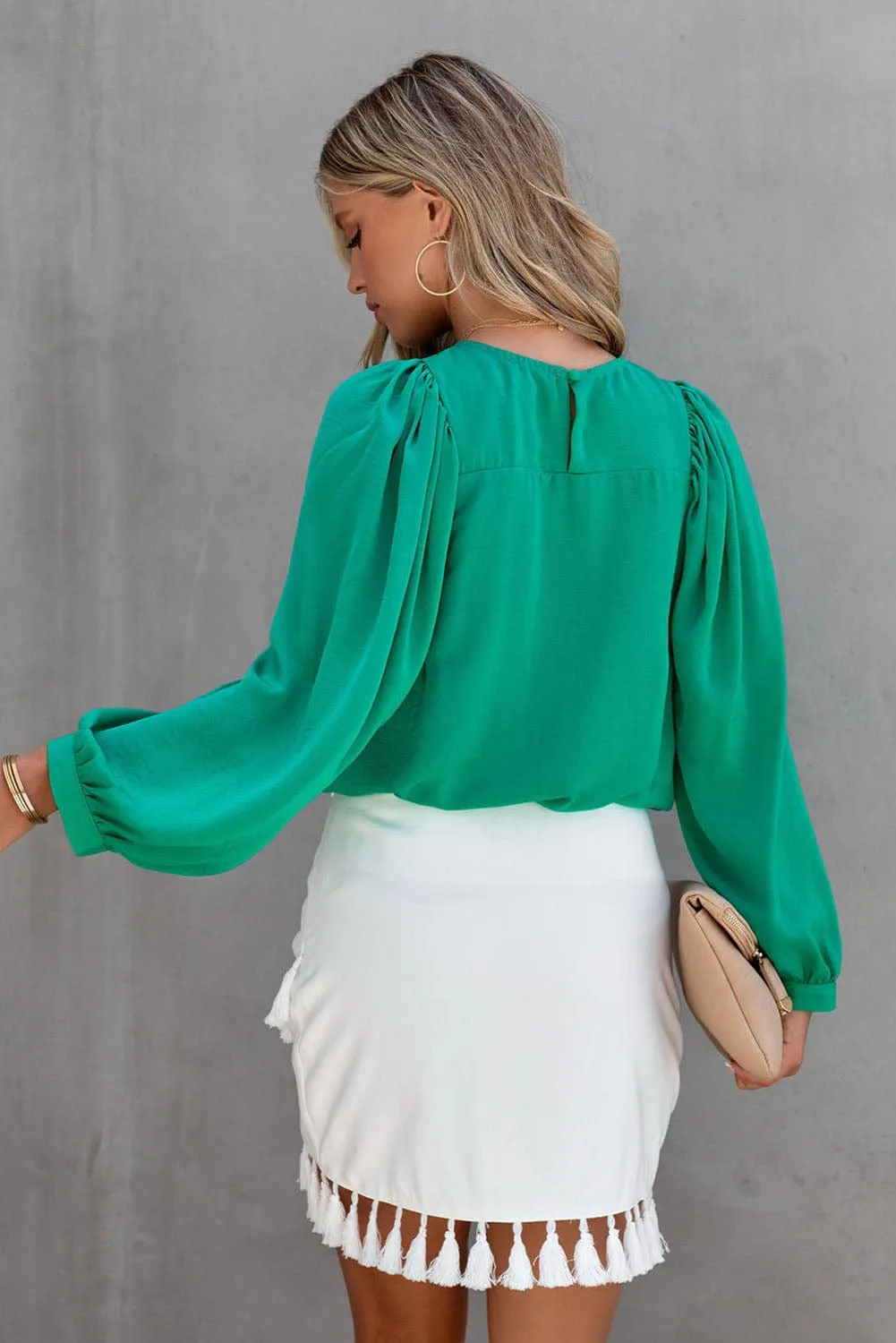 Casual Long Sleeve Ruffle Top