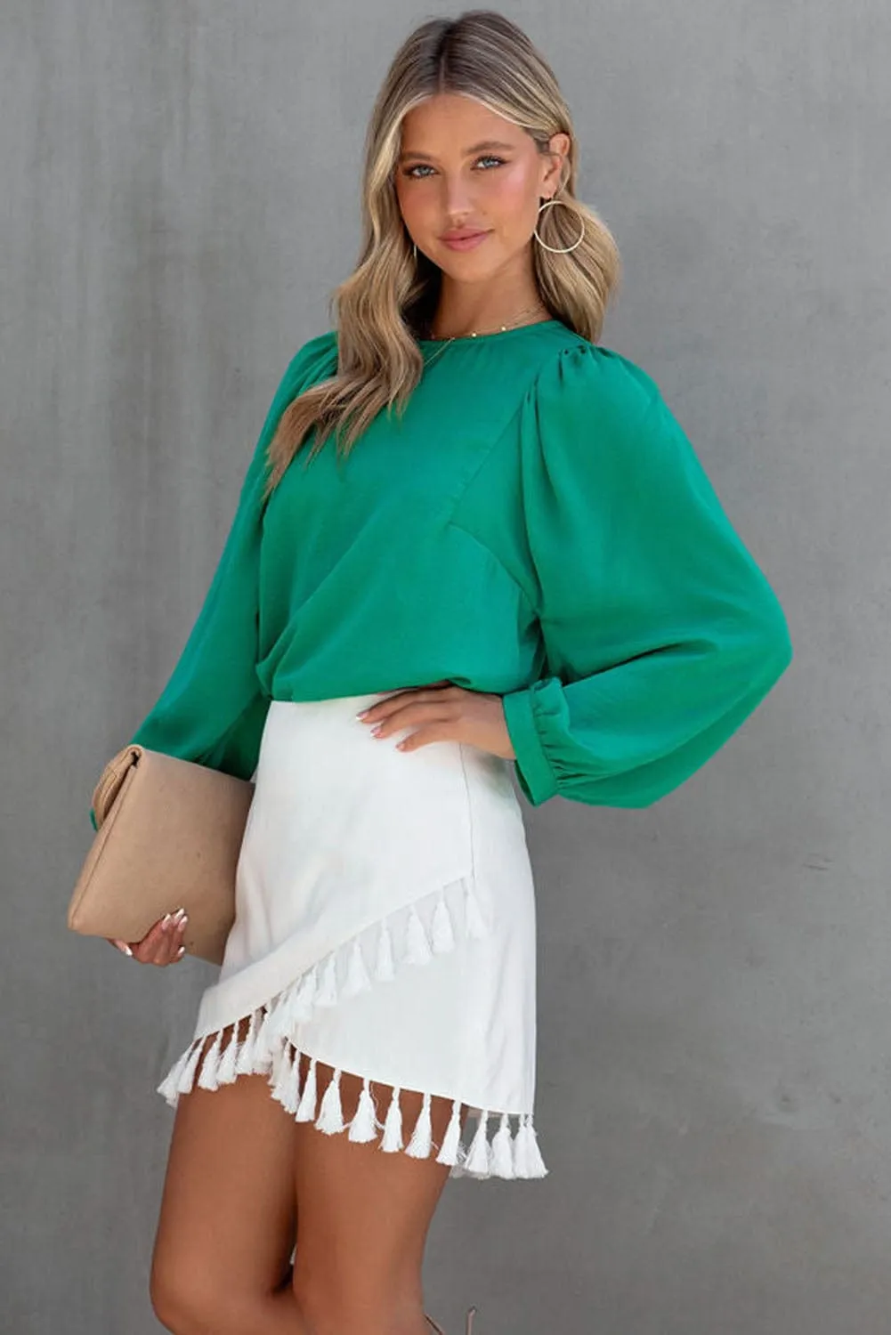 Casual Long Sleeve Ruffle Top
