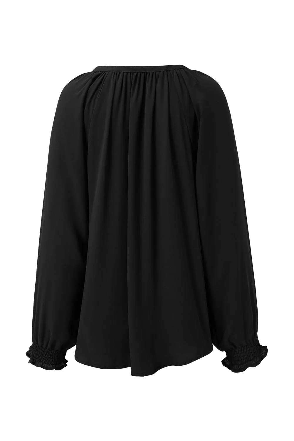 Casual Long Sleeve Ruffle Top