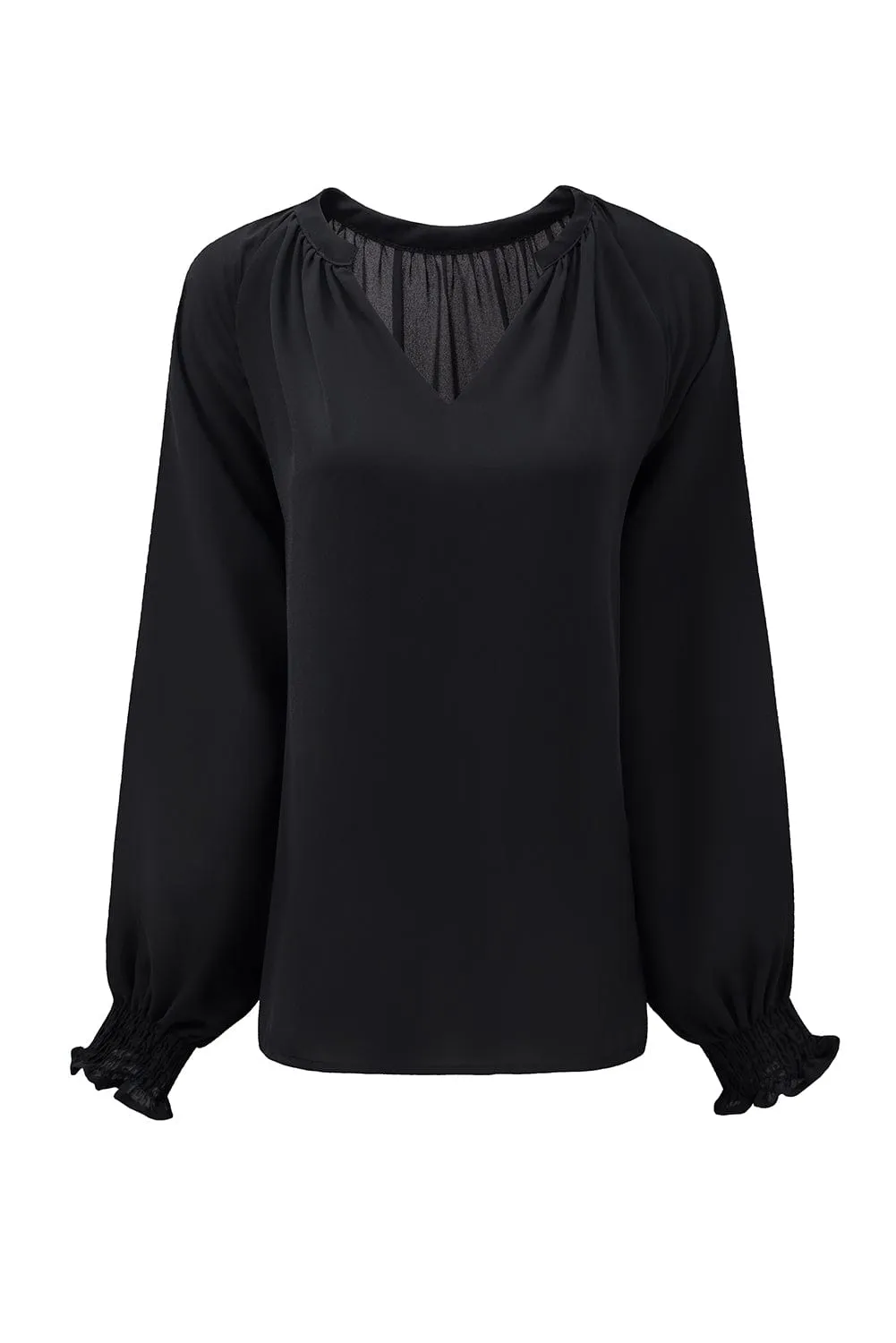 Casual Long Sleeve Ruffle Top