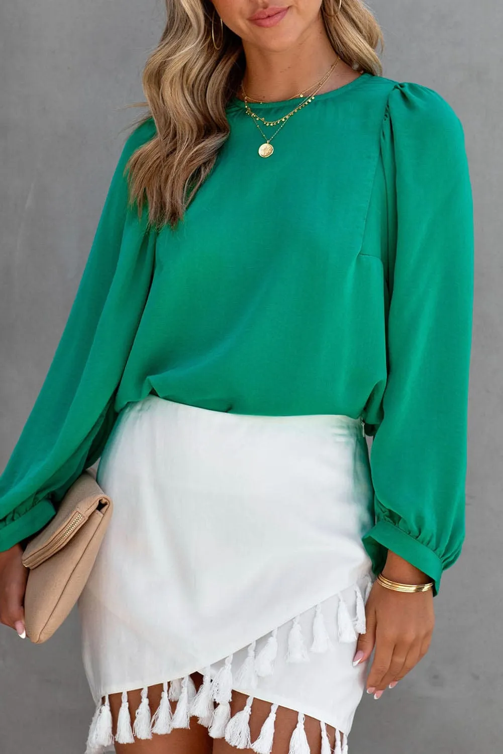 Casual Long Sleeve Ruffle Top