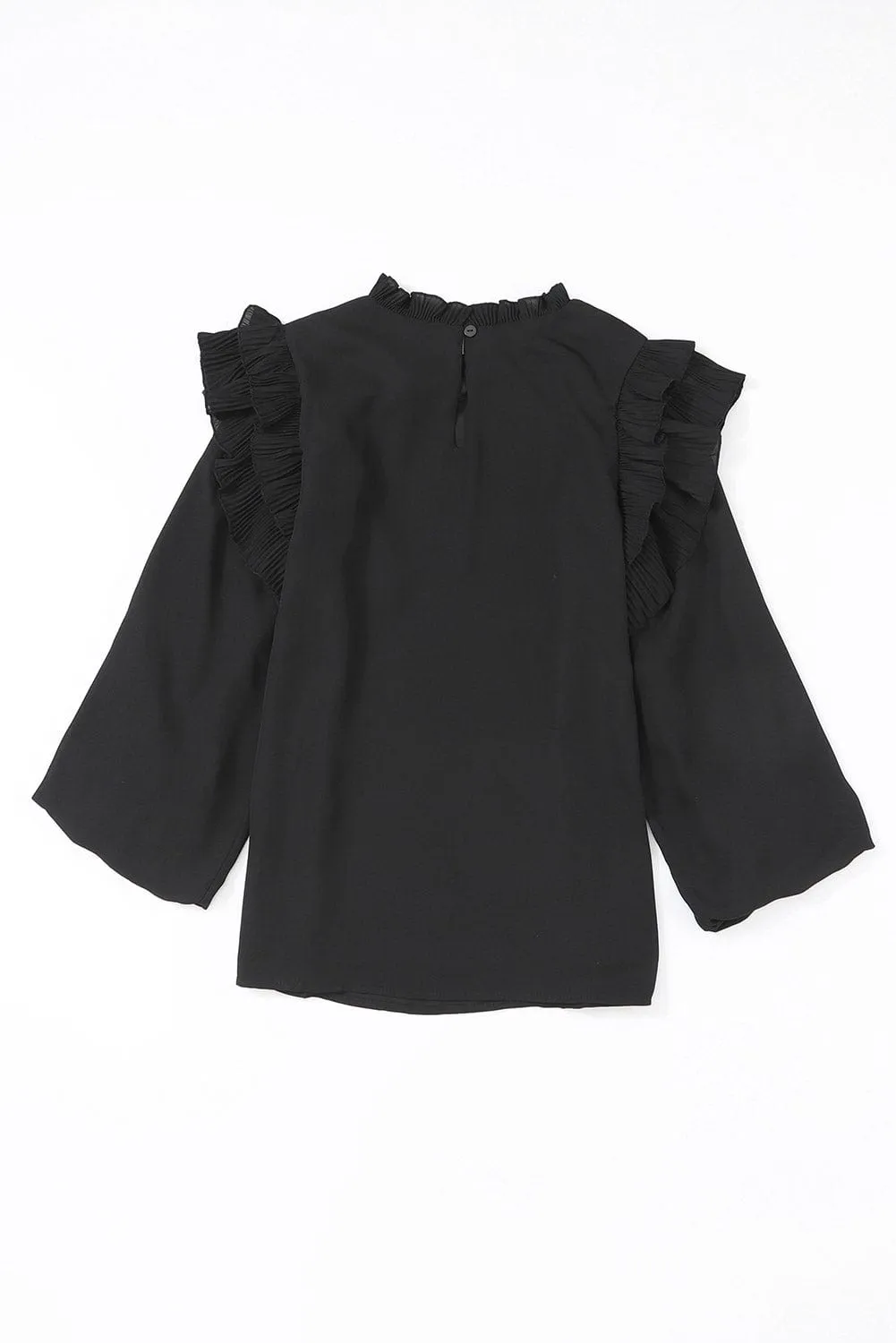 Casual Long Sleeve Ruffle Top