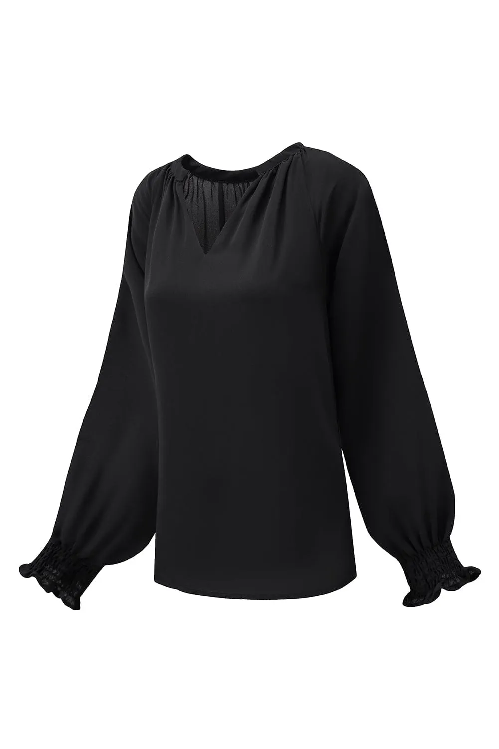 Casual Long Sleeve Ruffle Top