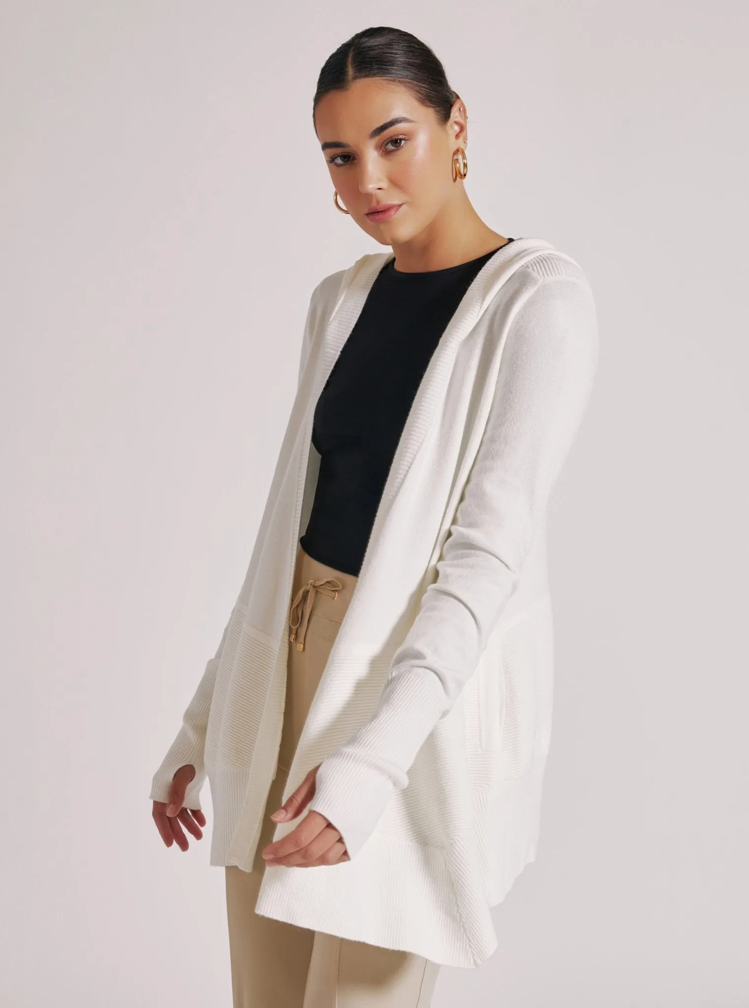 Cropped Portola Cardigan - White