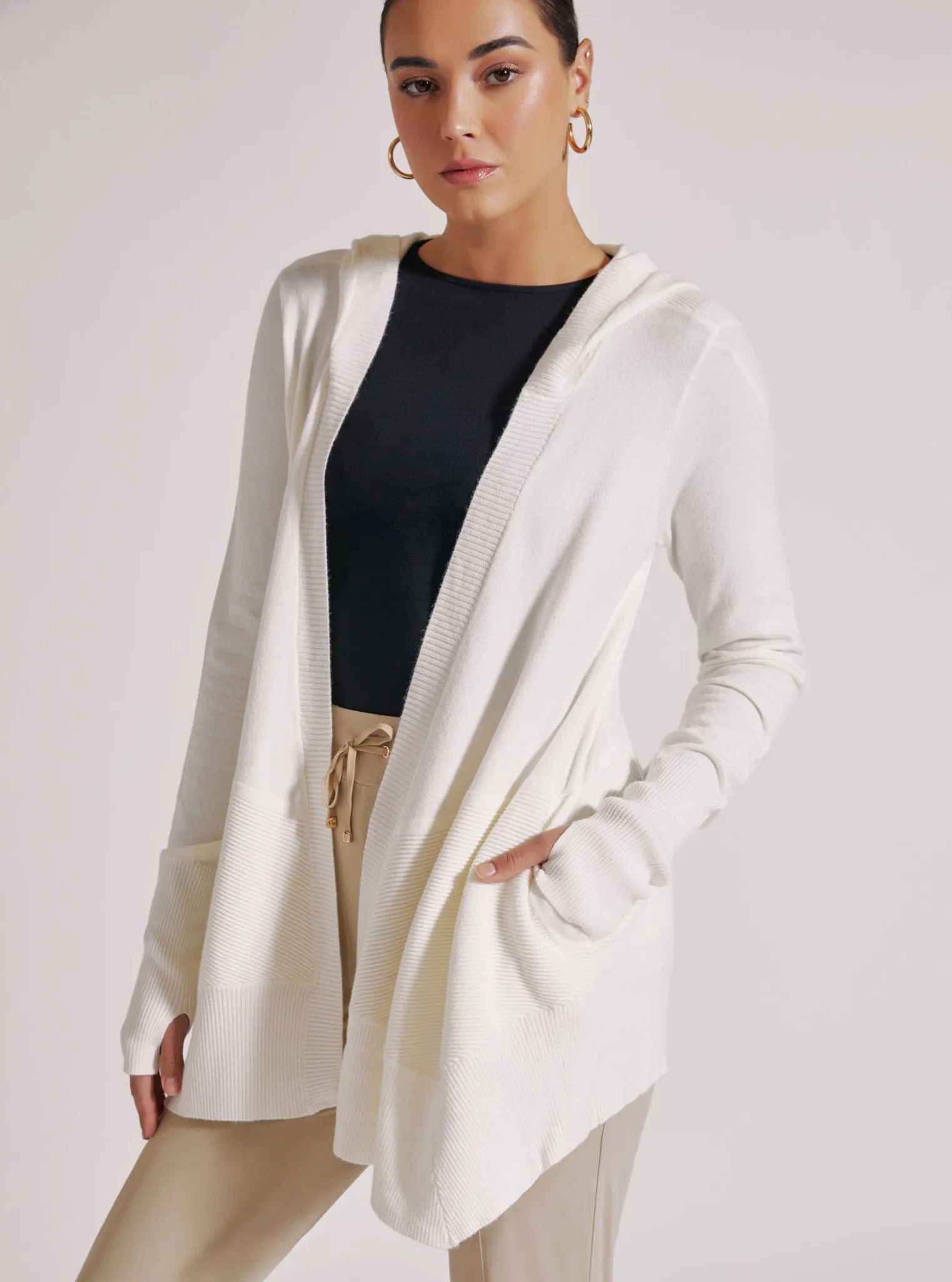 Cropped Portola Cardigan - White