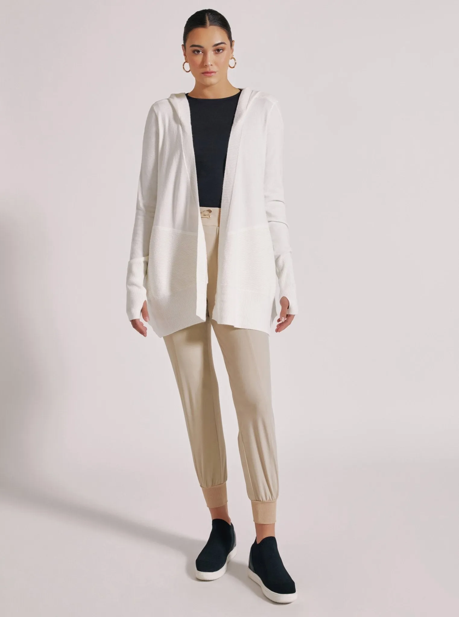 Cropped Portola Cardigan - White