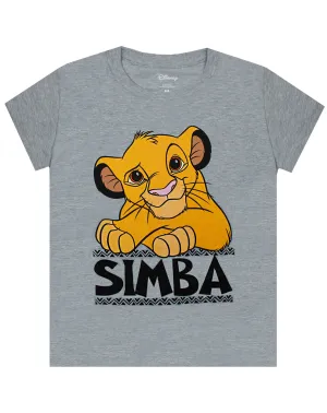Disney Lion King Simba Boy's Grey Short Sleeve Casual T-Shirt
