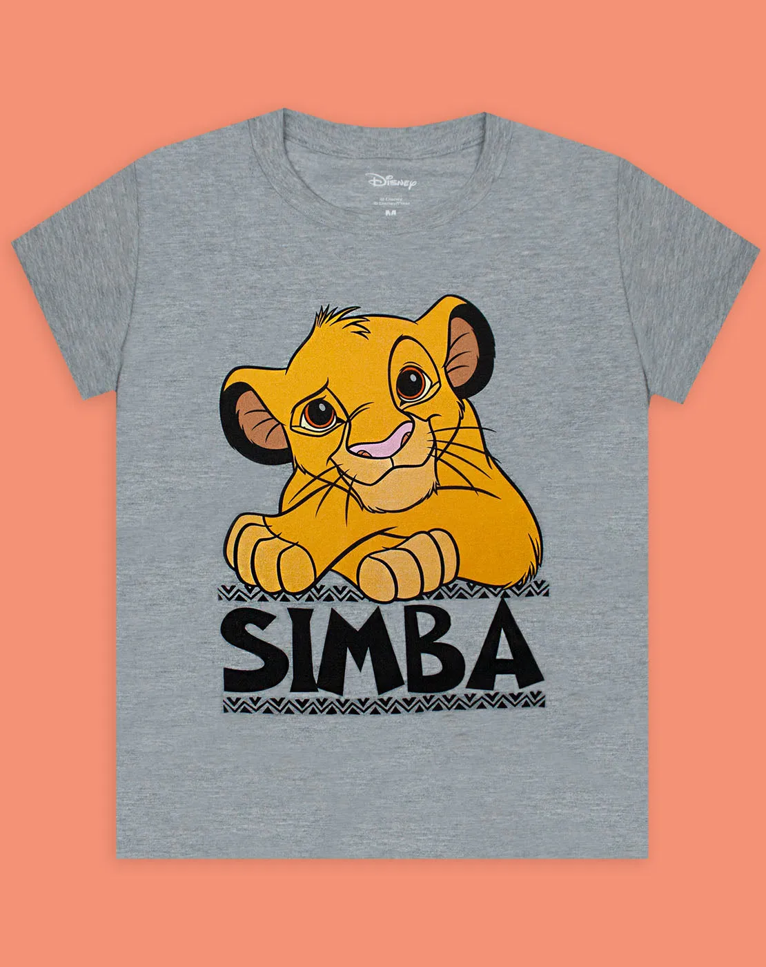 Disney Lion King Simba Boy's Grey Short Sleeve Casual T-Shirt