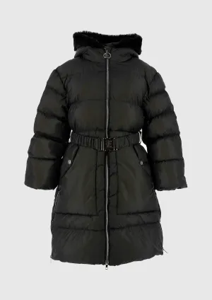 Ermanno Scervino Long Black Puffer Coat