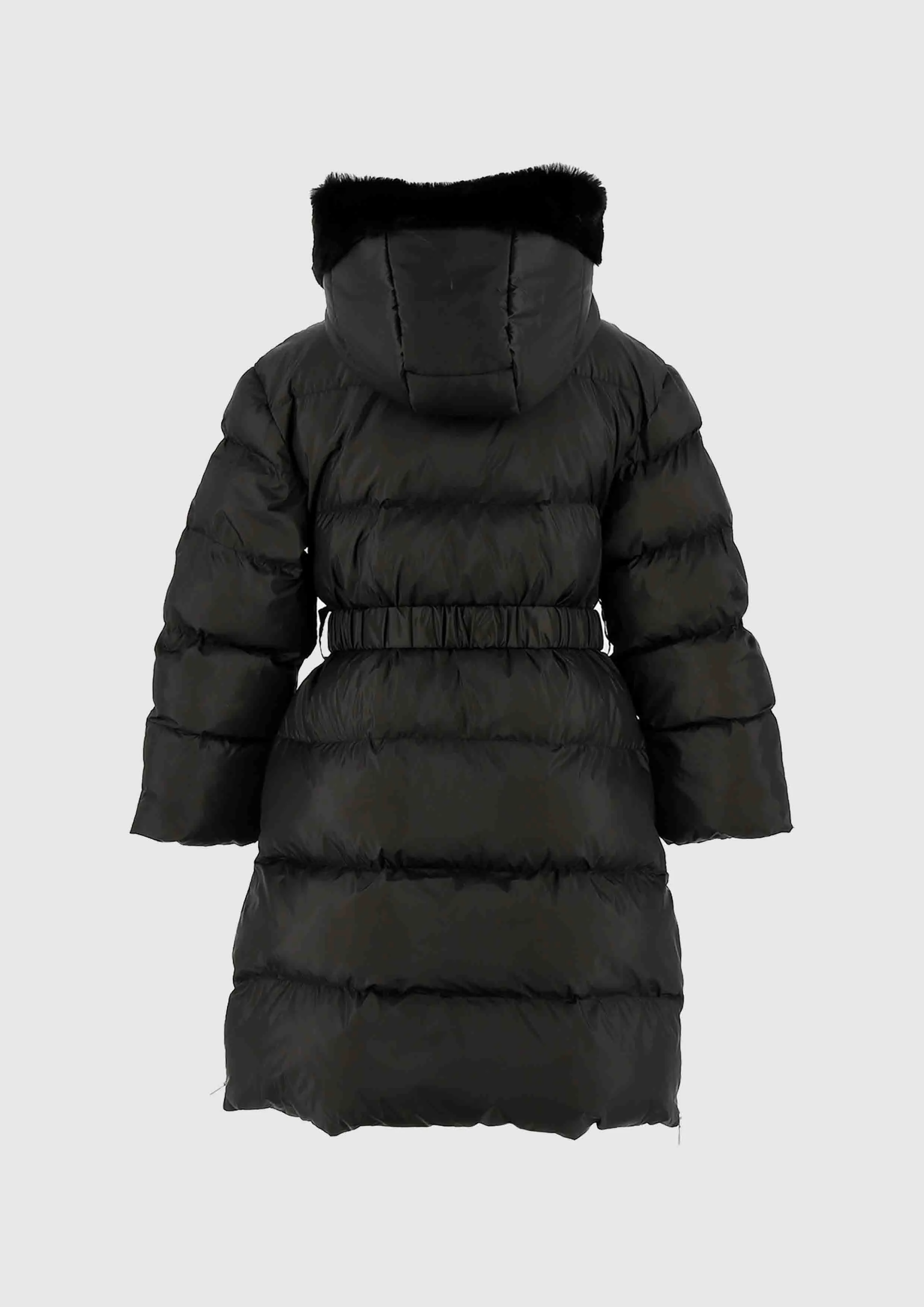 Ermanno Scervino Long Black Puffer Coat
