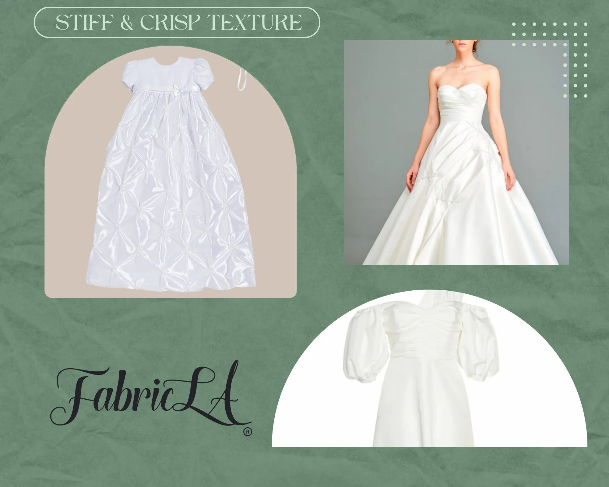 FabricLA Polyester Taffeta 100% Solid Fabric | White
