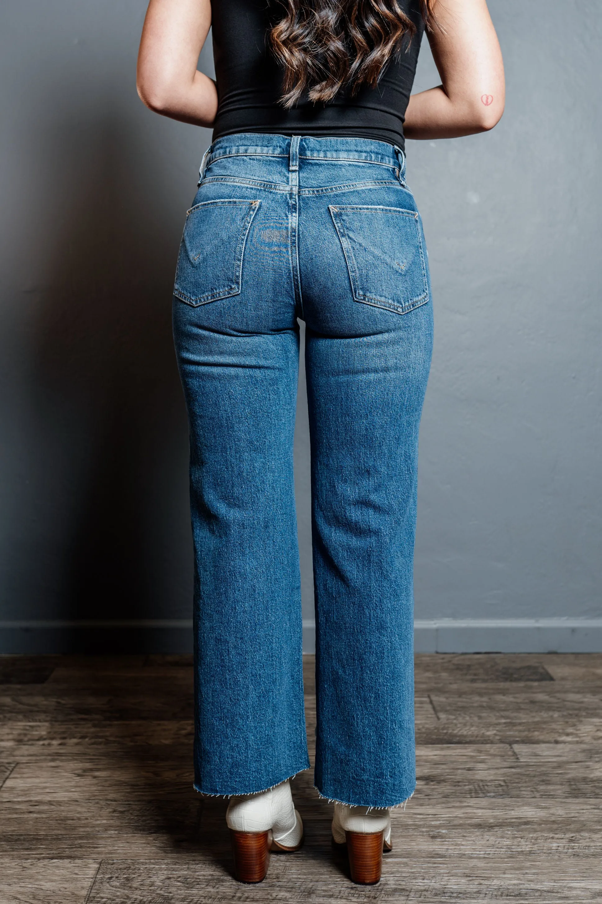 Frayed Hem High-Rise Rosie Wide Leg