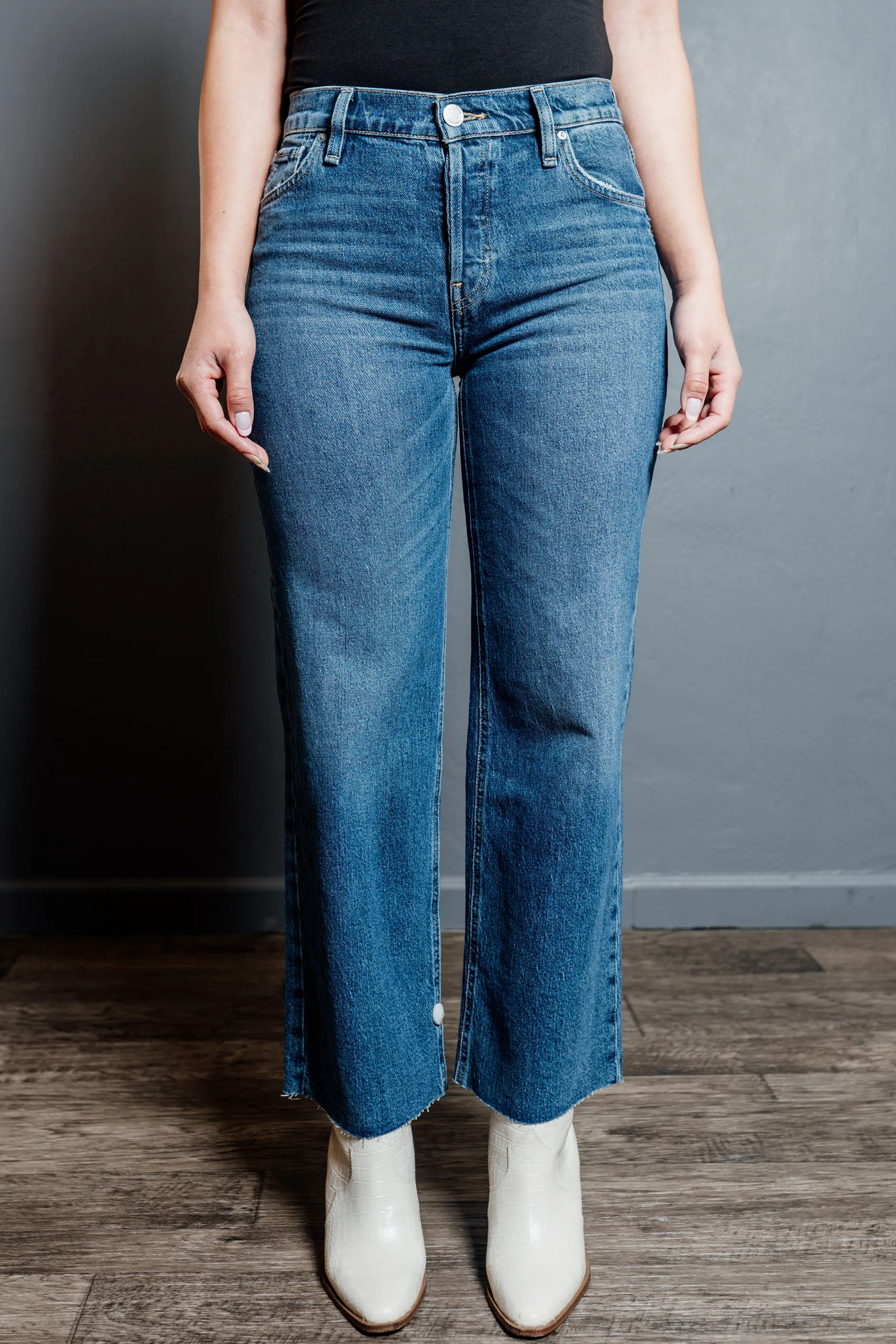 Frayed Hem High-Rise Rosie Wide Leg