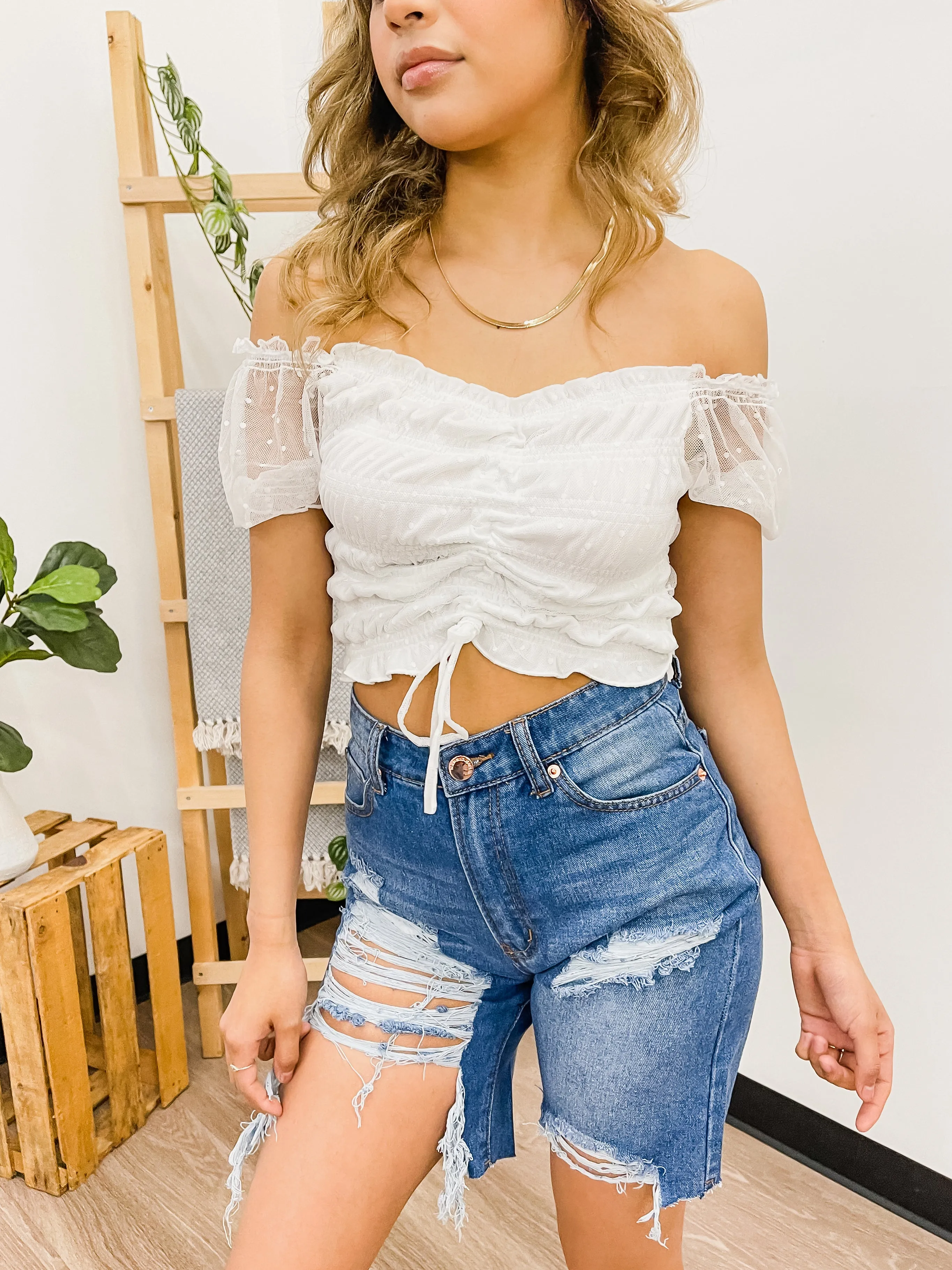 High Rise Boyfriend Jean Shorts