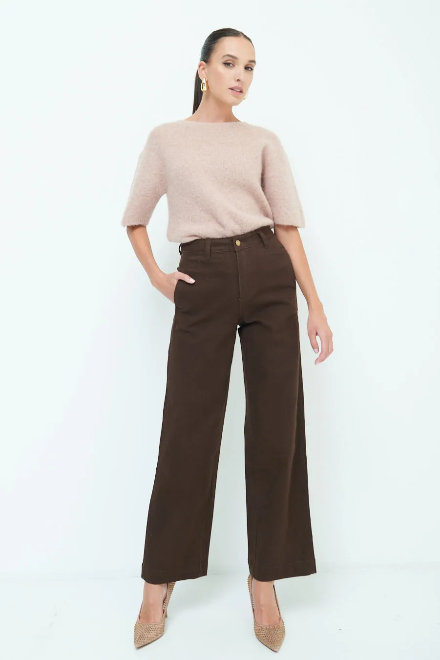 High-waisted wide-leg pants wholesale