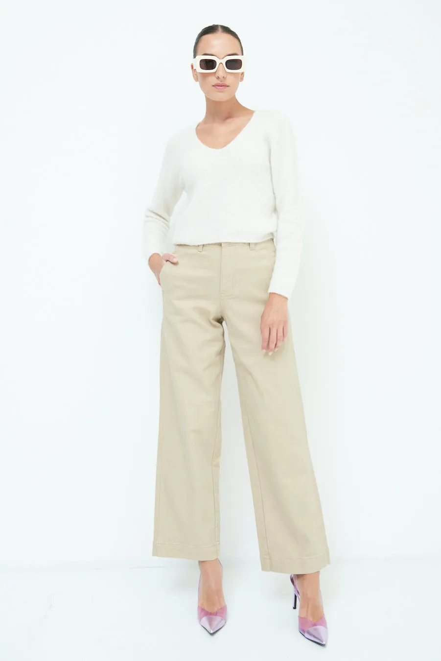 High-waisted wide-leg pants wholesale
