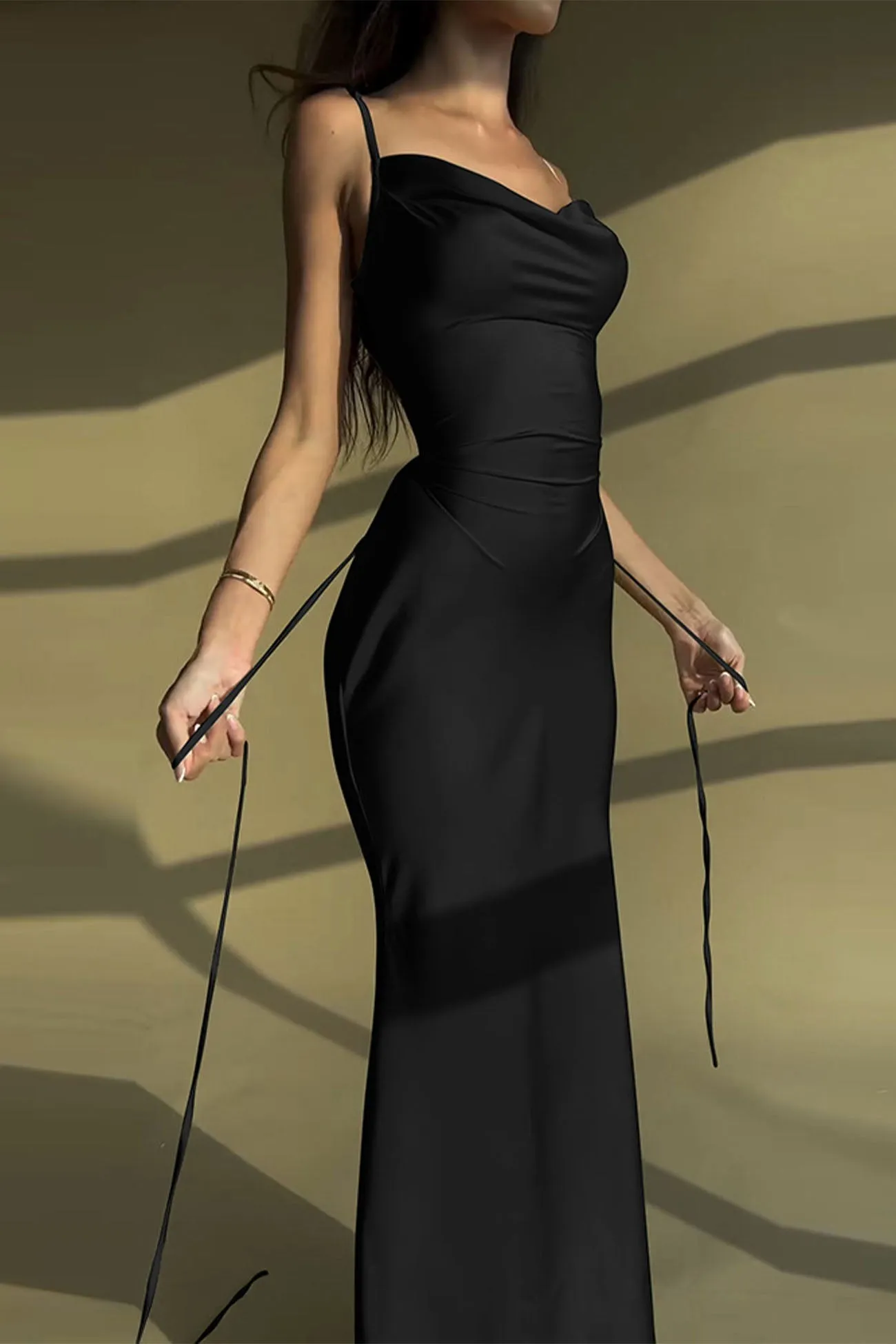 Ivyshape | Back Lace-Up Bodycon Cami Dress
