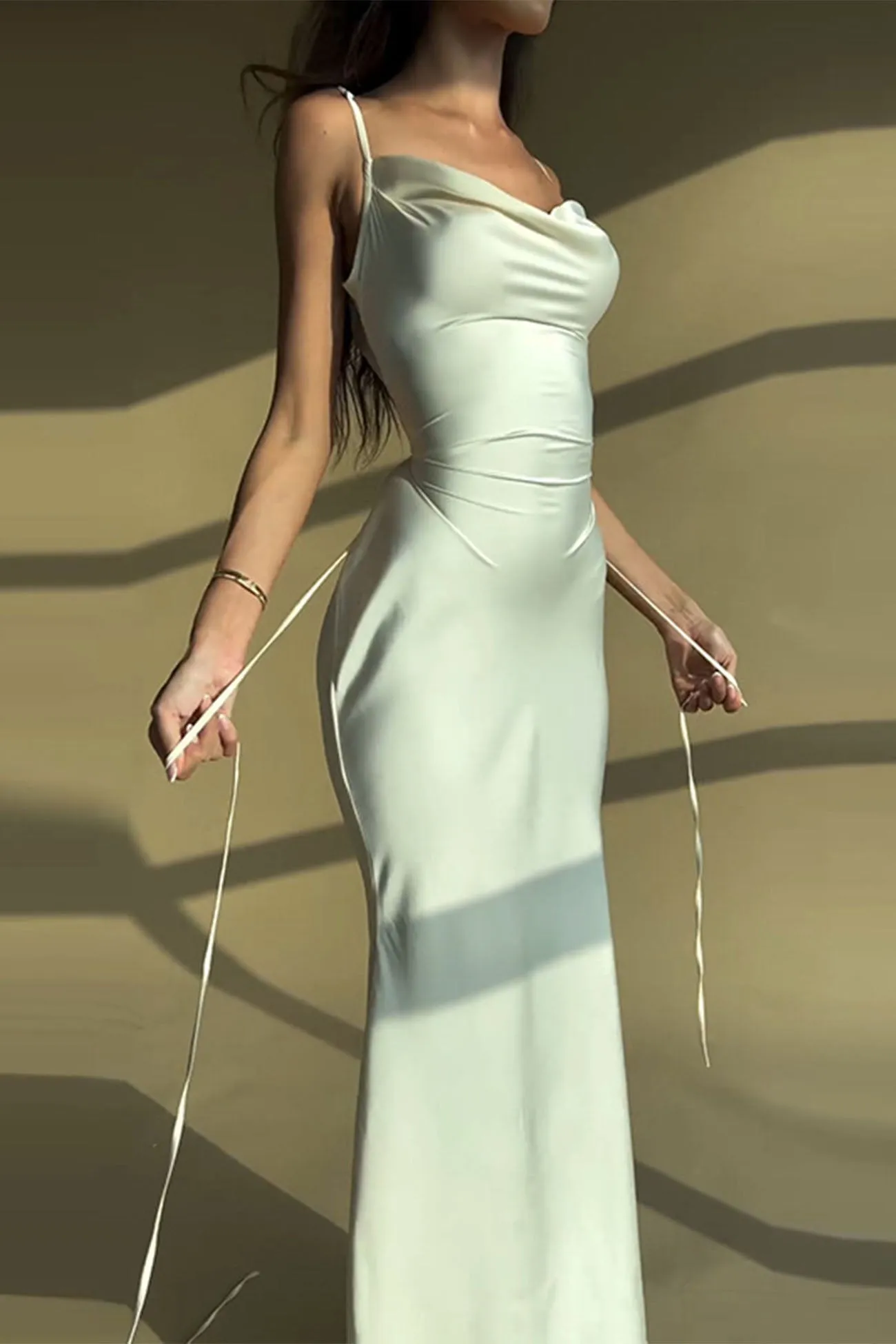 Ivyshape | Back Lace-Up Bodycon Cami Dress