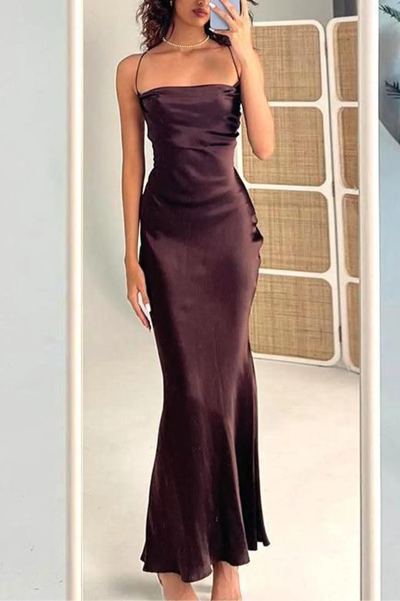 Ivyshape | Back Lace-Up Bodycon Cami Dress