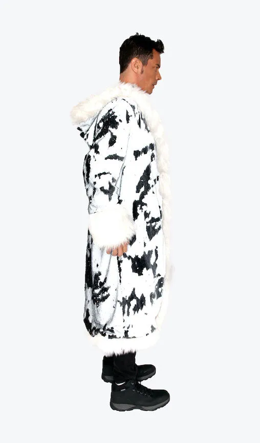 Men's Sequin King Coat in "Black/ White"