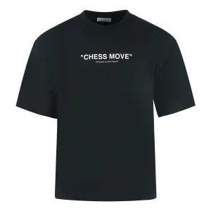 Off White Skate Fit Chess Move Logo Black T Shirt
