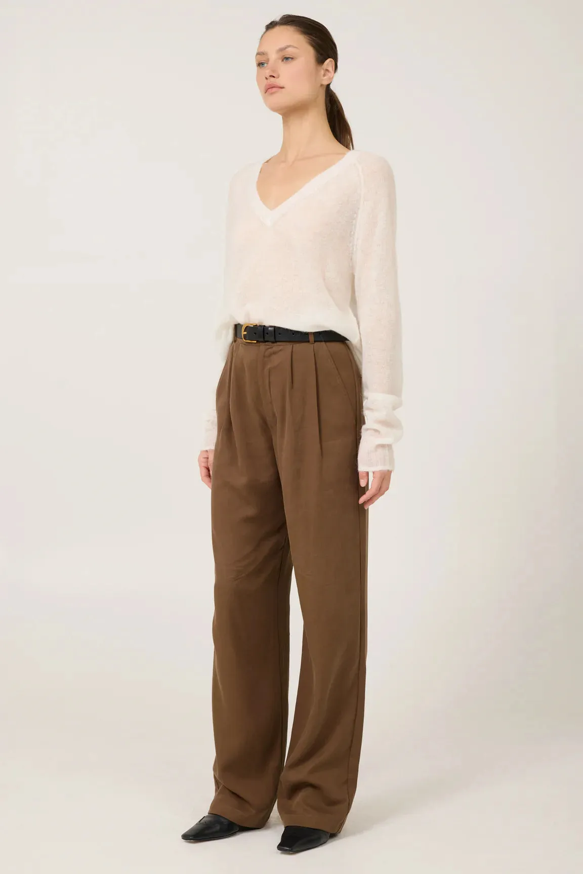 One Grey Day Addison Vneck Cashmere Pullover | Ivory