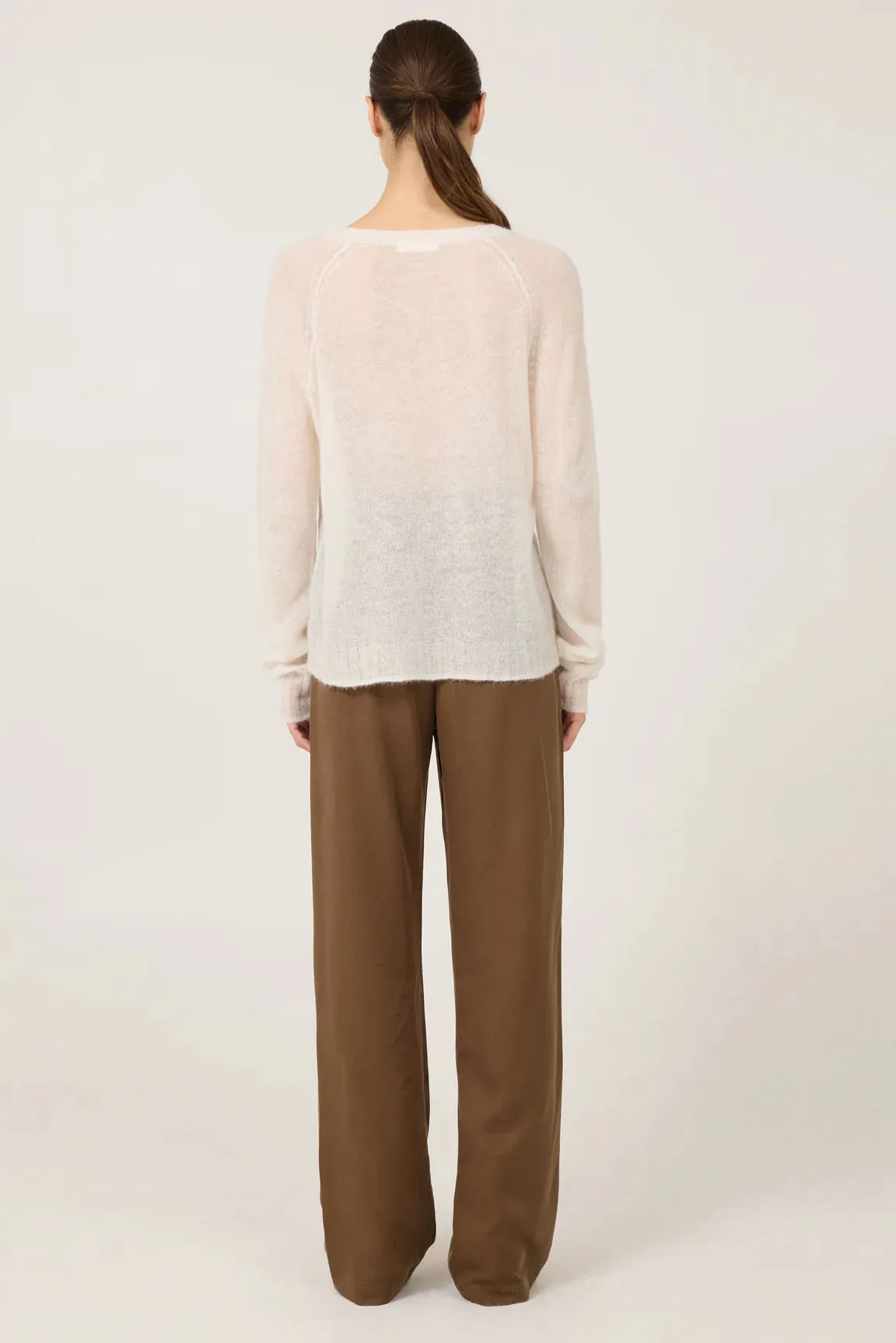 One Grey Day Addison Vneck Cashmere Pullover | Ivory