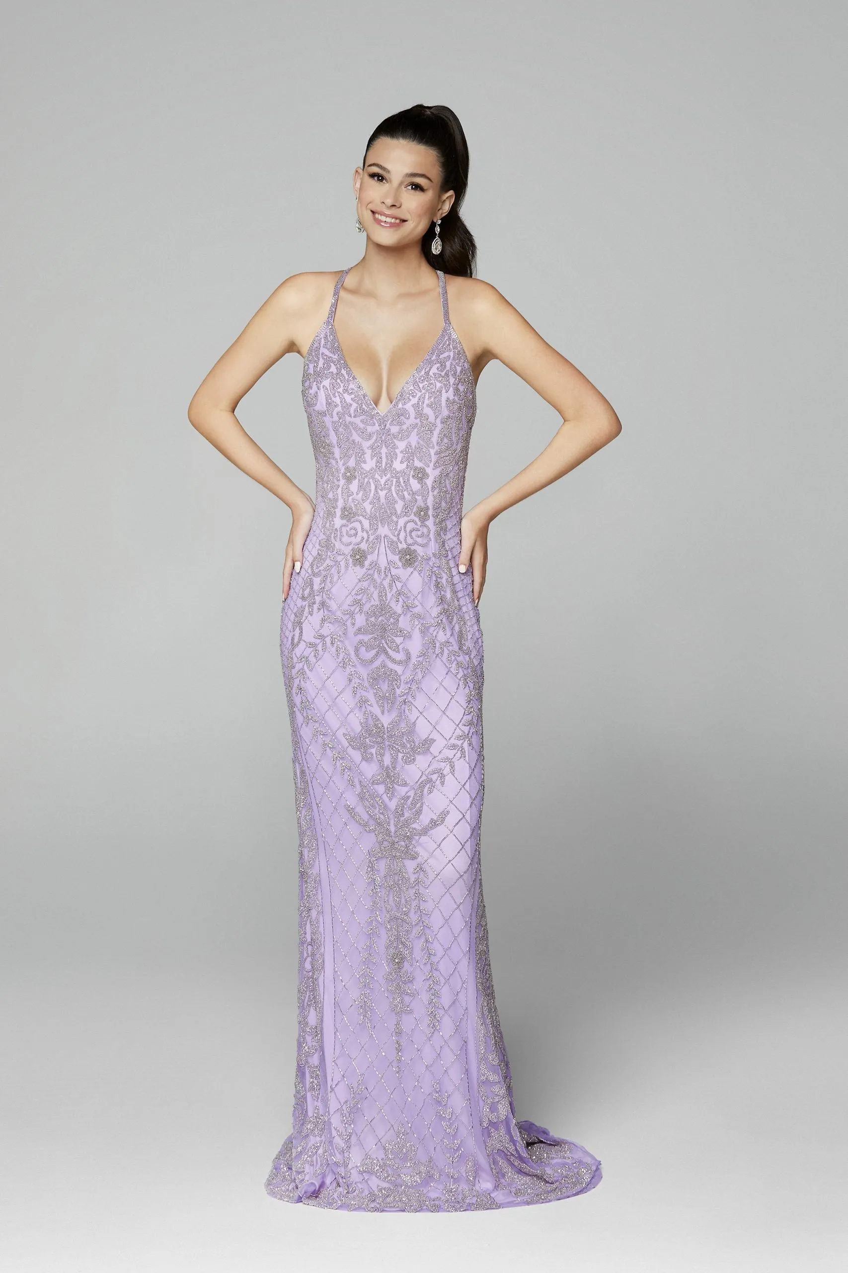 Primavera Couture 3428 Size 22 Yellow Embellished beaded v neckline prom dress Evening Gown