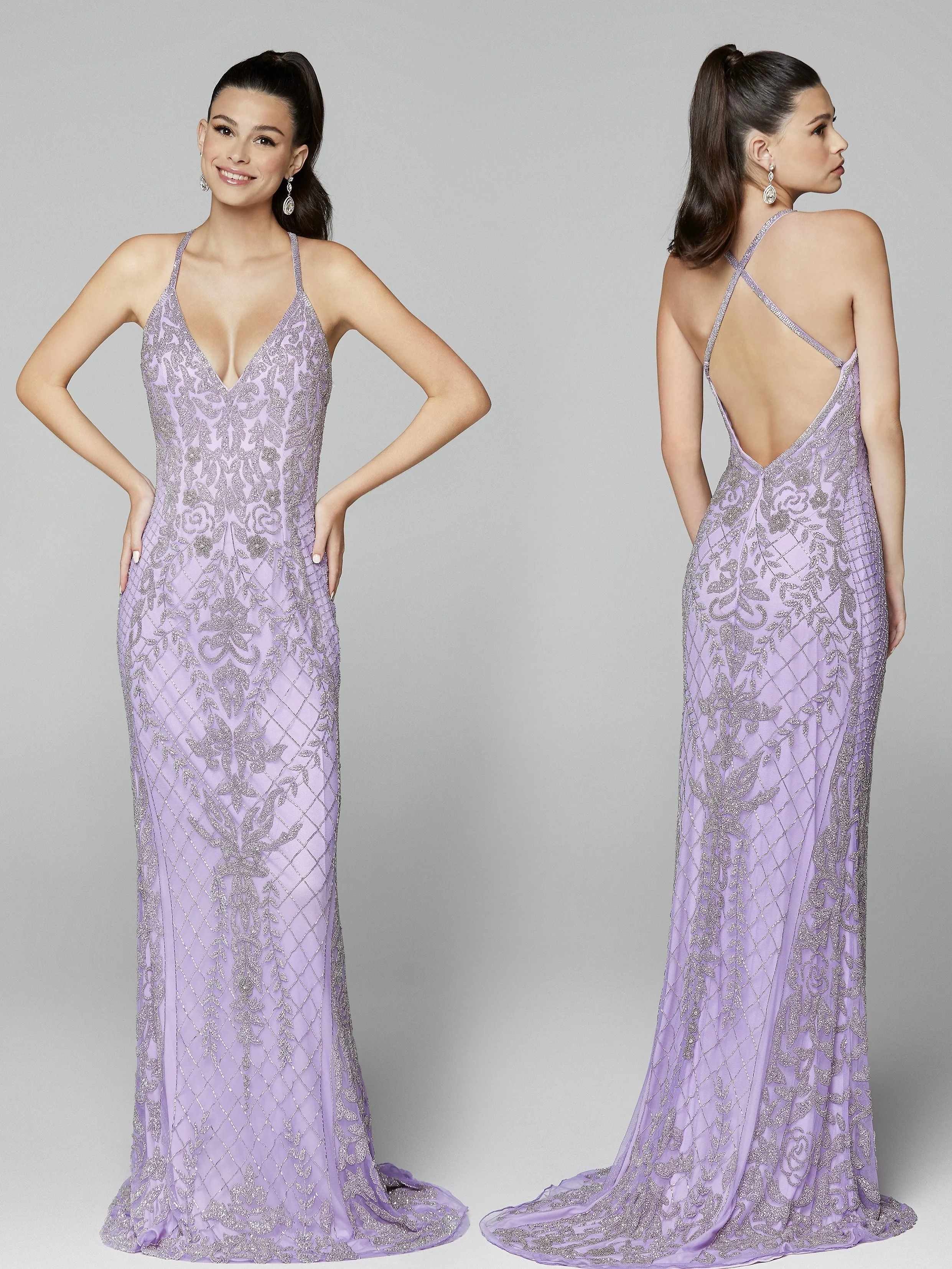 Primavera Couture 3428 Size 22 Yellow Embellished beaded v neckline prom dress Evening Gown