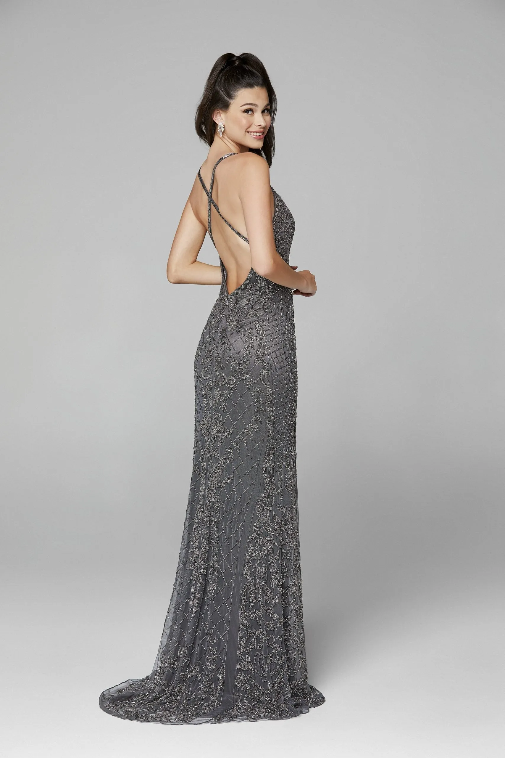 Primavera Couture 3428 Size 22 Yellow Embellished beaded v neckline prom dress Evening Gown