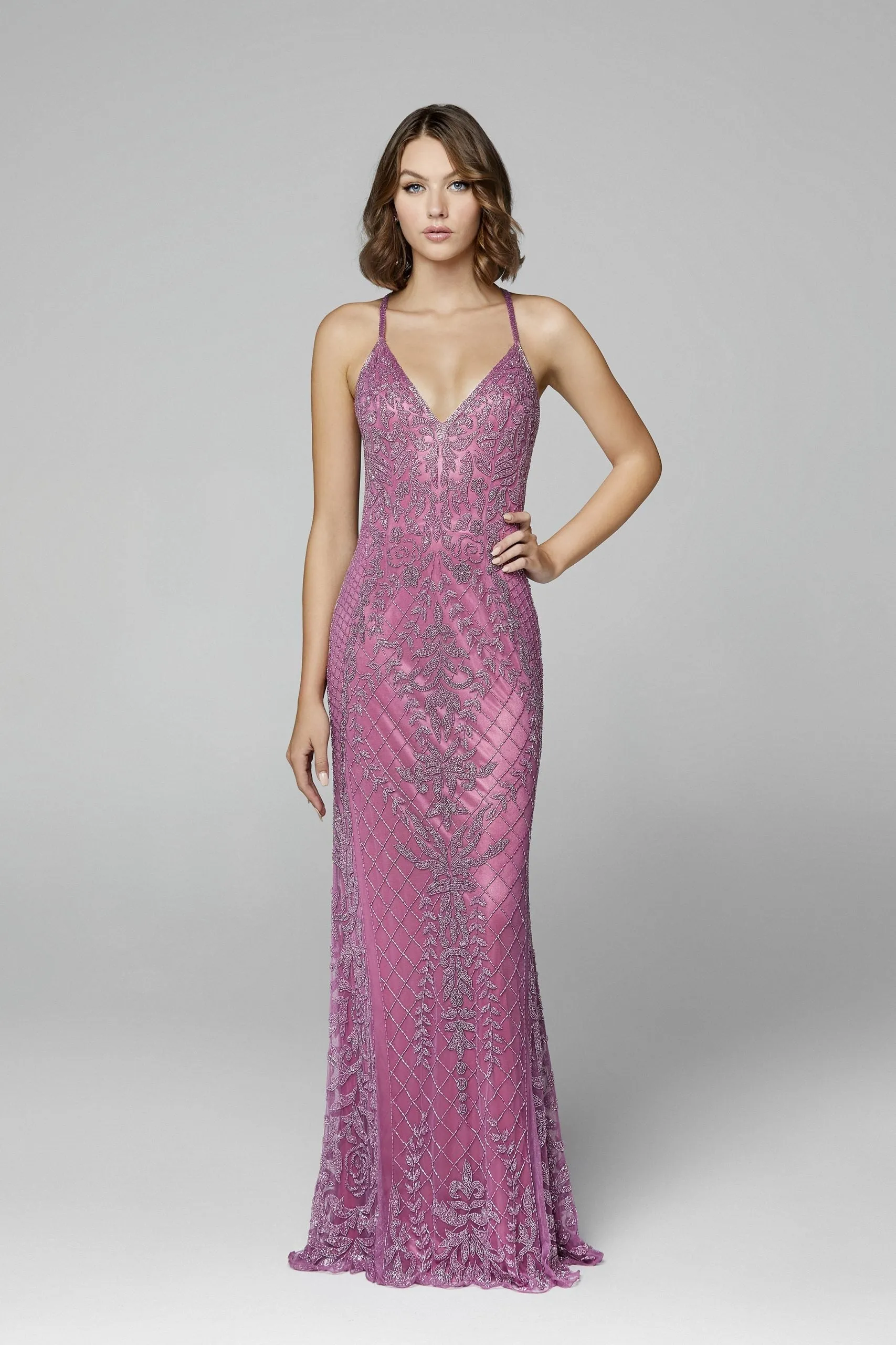 Primavera Couture 3428 Size 22 Yellow Embellished beaded v neckline prom dress Evening Gown