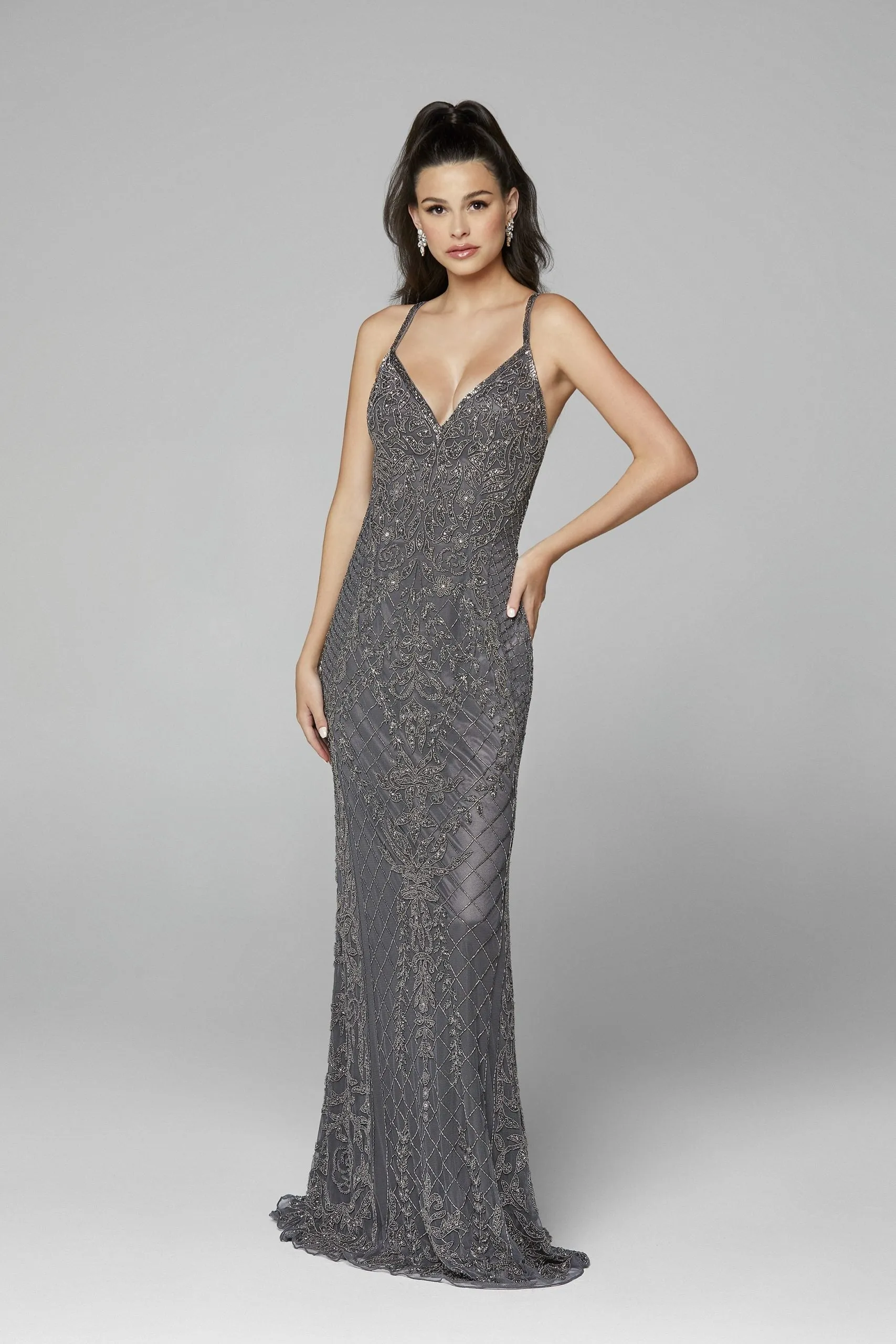 Primavera Couture 3428 Size 22 Yellow Embellished beaded v neckline prom dress Evening Gown